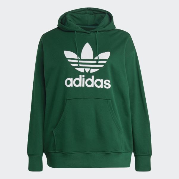 Adidas Sweat à Capuche Trèfle Vert Foncé (grande Taille)