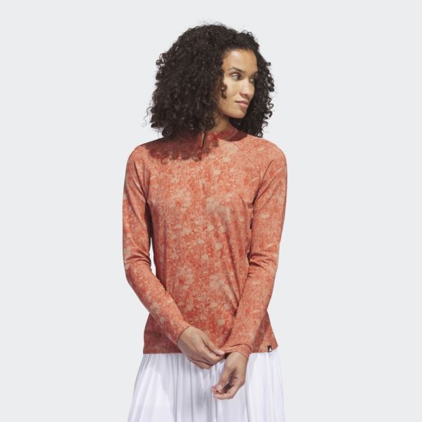 Ultimate365 Tour Chemise De Golf Imprimée à Manches Longues Adidas Rouge
