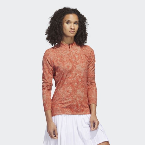 Ultimate365 Tour Chemise De Golf Imprimée à Manches Longues Rouge Adidas