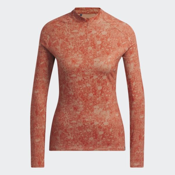 Ultimate365 Tour Chemise De Golf Imprimée à Manches Longues Rouge Adidas