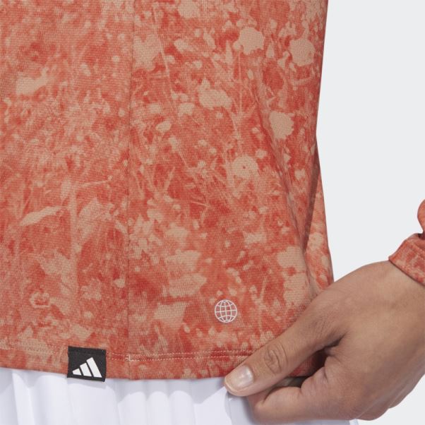 Ultimate365 Tour Chemise De Golf Imprimée à Manches Longues Rouge Adidas