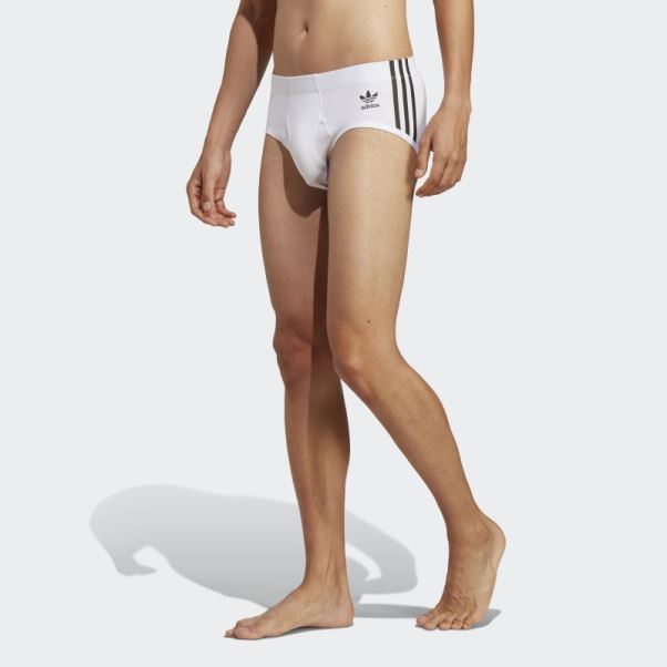 Slip Blanc à 3 Bandes En Coton Comfort Flex Adidas