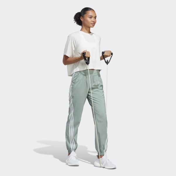 Pantalon Tissé à 3 Bandes Trainicons Adidas Argent Vert