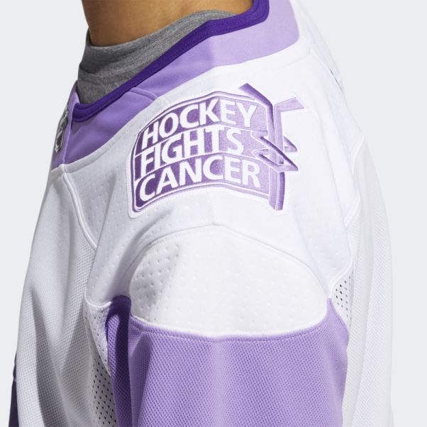 Adidas White Canucks Hockey Lutte Contre Le Cancer Maillot