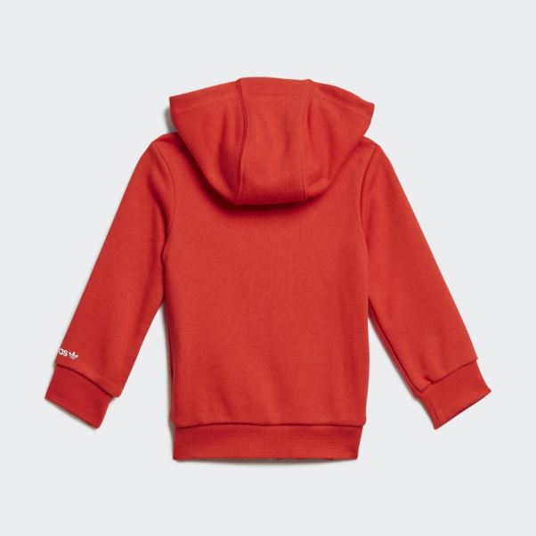 Ensemble Sweat à Capuche Zippé Adicolor Rouge Adidas