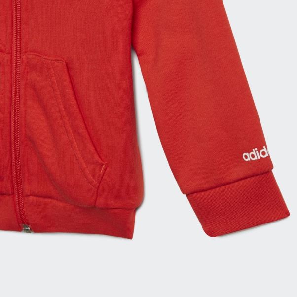 Ensemble Sweat à Capuche Zippé Adicolor Rouge Adidas