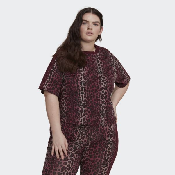 T-shirt à Imprimé Intégral (taille Plus) Adidas Bordeaux