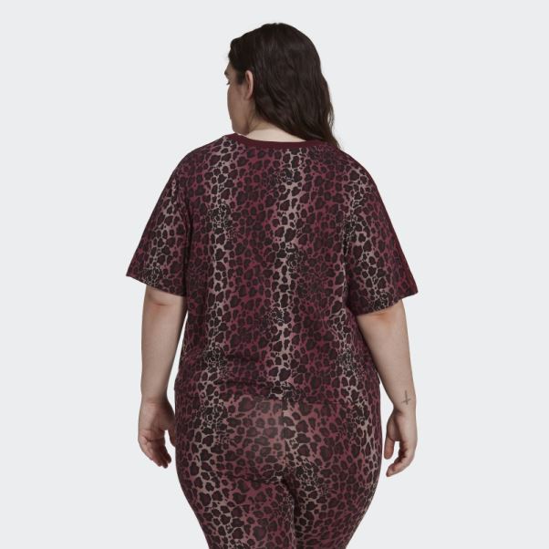 T-shirt à Imprimé Intégral (taille Plus) Adidas Bordeaux