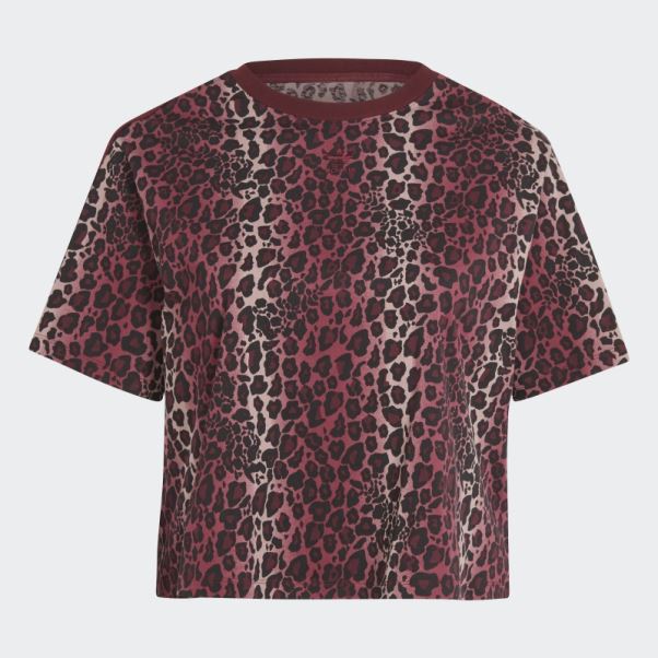 T-shirt à Imprimé Intégral (taille Plus) Adidas Bordeaux