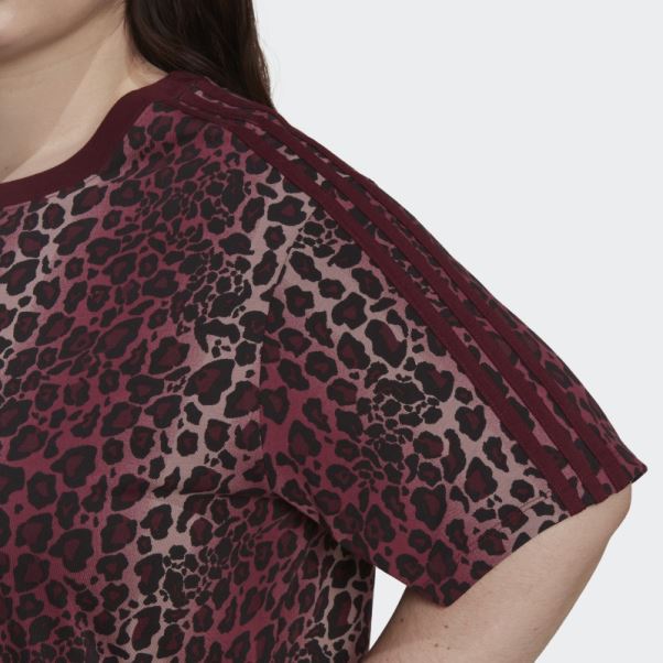 T-shirt à Imprimé Intégral (taille Plus) Adidas Bordeaux
