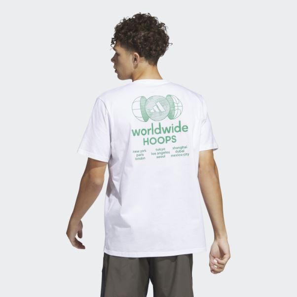 T-shirt Graphique Adidas Worldwide Hoops City Basketball Blanc