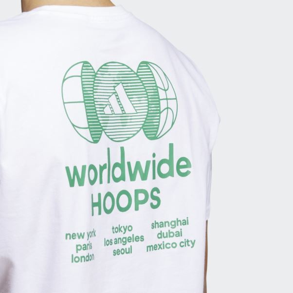 T-shirt Graphique Adidas Worldwide Hoops City Basketball Blanc