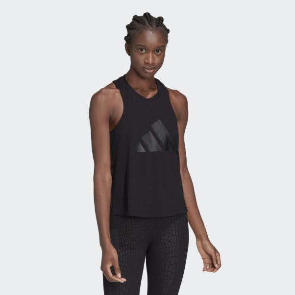 Débardeur Adidas Train Icones 3 Bar Logo Noir