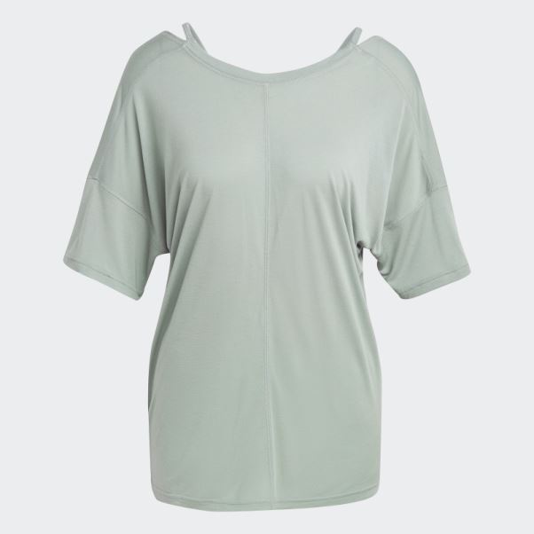 T-shirt Oversize Adidas Yoga Studio Vert Argent