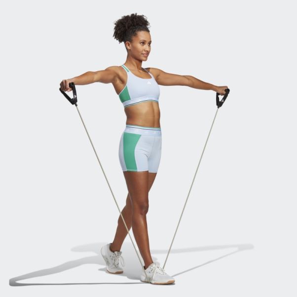 Soutien-gorge Techfit à Maintien Moyen Adidas Powerreact Training Bleu Aube