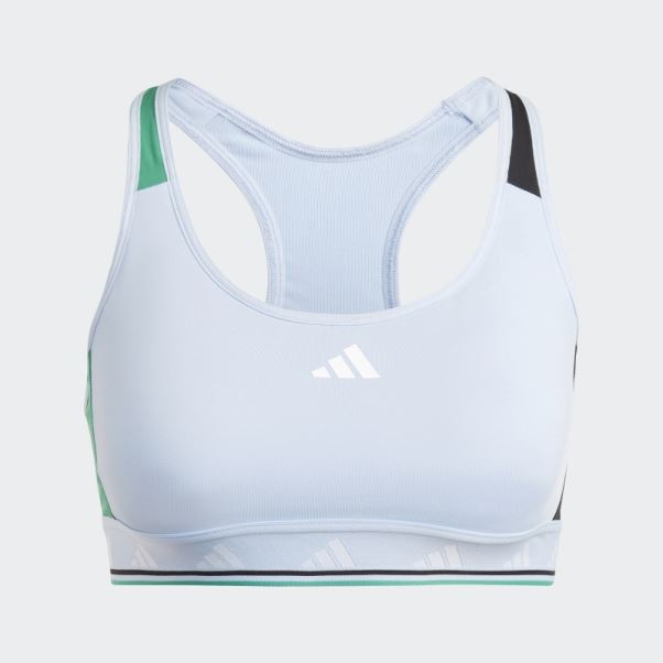 Soutien-gorge Techfit à Maintien Moyen Adidas Powerreact Training Bleu Aube
