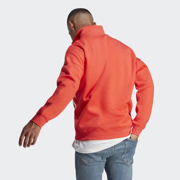 Sweat Colorblock Quart Zip Rouge Adidas