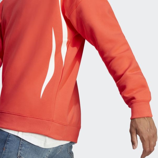 Sweat Adidas Colorblock Quarter Zip Rouge