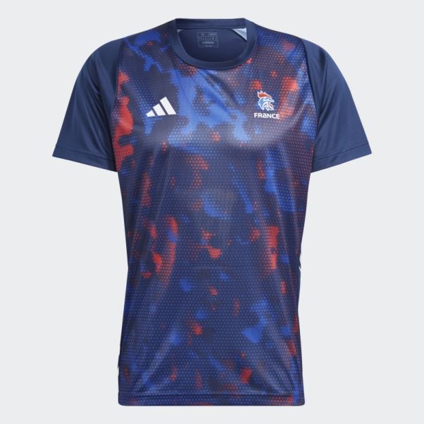 Tee Shirt France Handball Adidas Bleu Marine