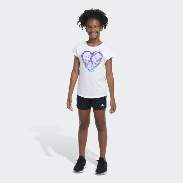 T-shirt Adidas Blanc à Mancherons