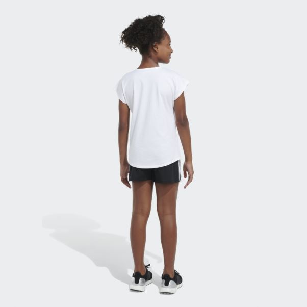 T-shirt Adidas Blanc à Mancherons