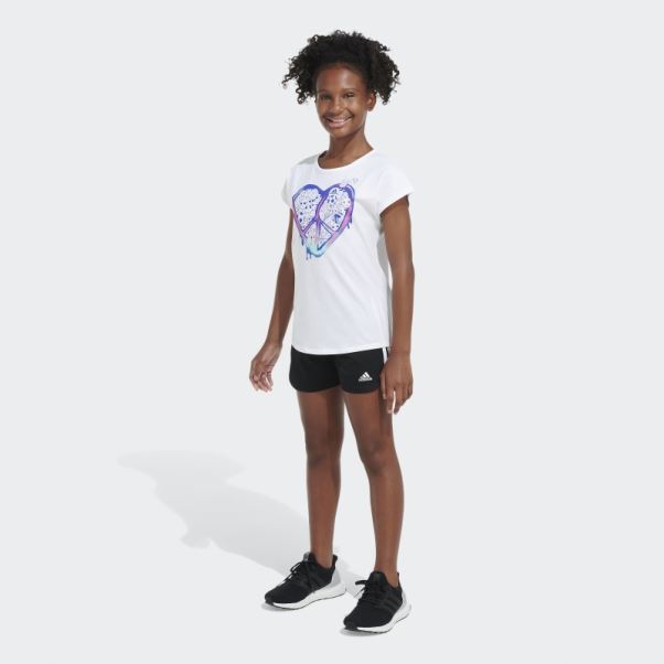 T-shirt Adidas Blanc à Mancherons