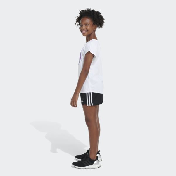 T-shirt Adidas Blanc à Mancherons