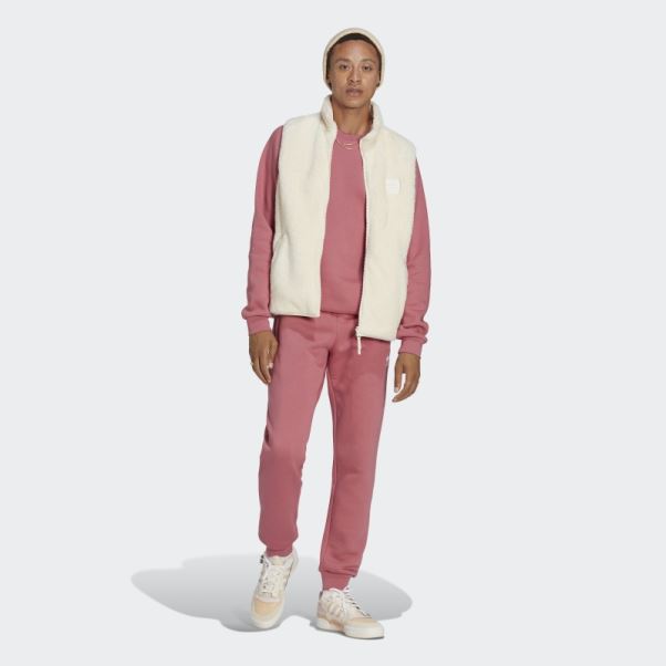 Gilet Réversible Adidas Essentials+ Blanc En Polaire Duveteuse