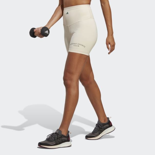 Leggings Courts Taille Haute Sports Club En Lin Adidas