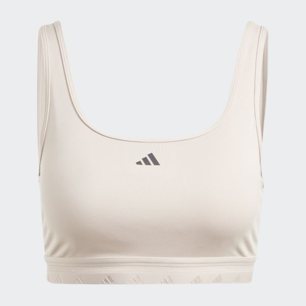 Soutien-gorge Techfit à Maintien Léger Adidas Aeroreact Training Taupe