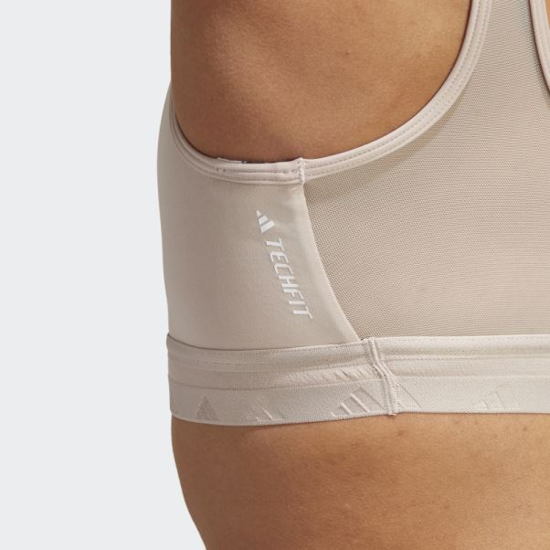 Soutien-gorge Techfit à Maintien Léger Adidas Aeroreact Training Taupe