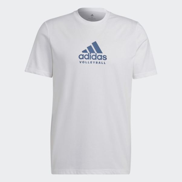 T-shirt Adidas Volley-ball Logo Graphique Blanc