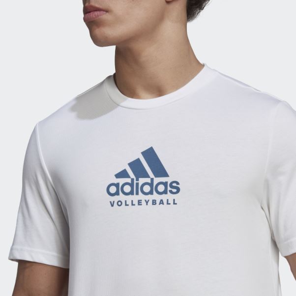 T-shirt Adidas Volley-ball Logo Graphique Blanc