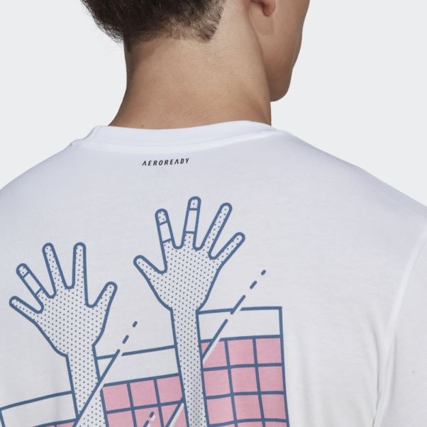 T-shirt Adidas Volley-ball Logo Graphique Blanc