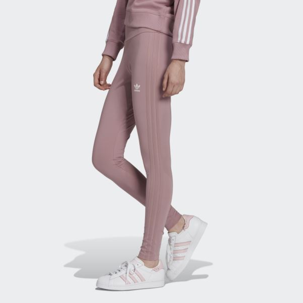 Collant Adidas Mauve Adicolor Classics 3 Bandes Ton Sur Ton