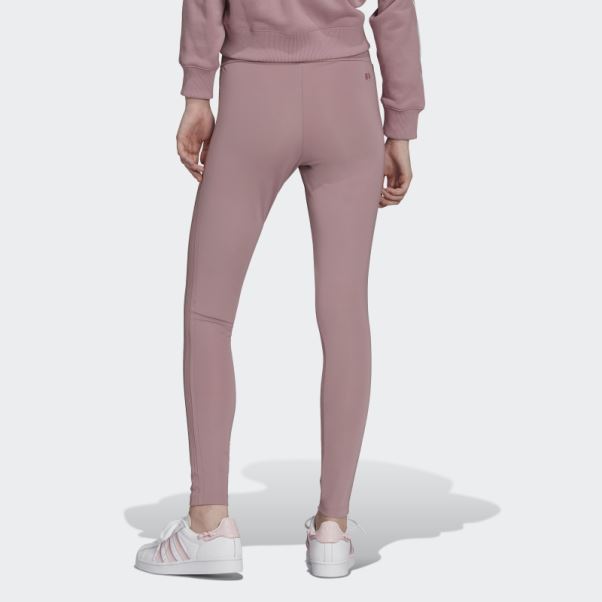 Collant Adidas Mauve Adicolor Classics 3 Bandes Ton Sur Ton