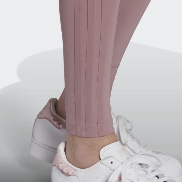 Collant Adidas Mauve Adicolor Classics 3 Bandes Ton Sur Ton