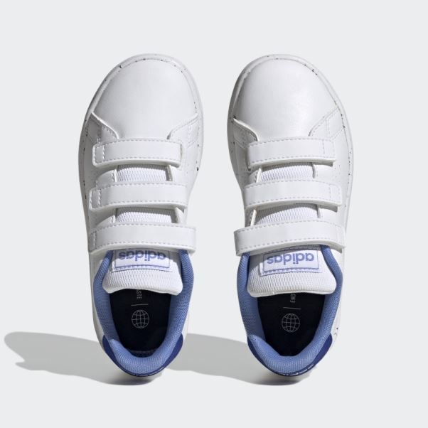 Avantage Lifestyle Court Chaussures Auto-agrippantes Adidas Blanc