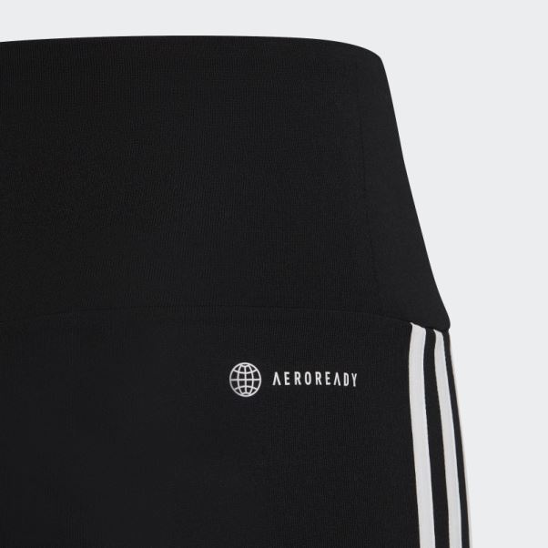 Legging Taille Haute Adidas Essentials Aeroready 3 Bandes Noir