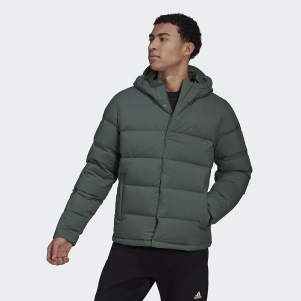 Doudoune à Capuche Adidas Green Oxide Helionic