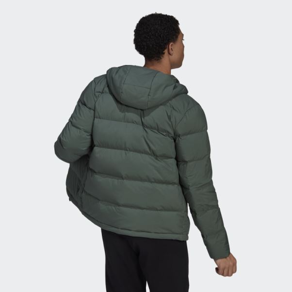 Doudoune à Capuche Adidas Green Oxide Helionic