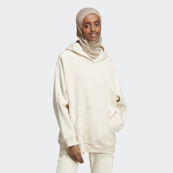 Adidas Ecru Tint Mel All Szn Polaire Boyfriend Sweat à Capuche