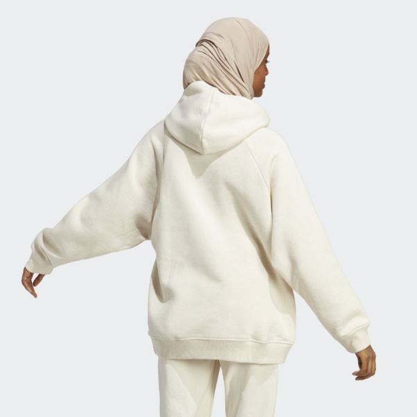 Adidas Ecru Tint Mel All Szn Polaire Boyfriend Sweat à Capuche