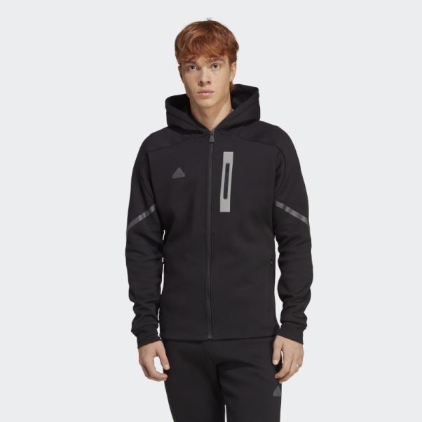Sweat à Capuche Zippé Adidas Conçu Pour Gameday Noir