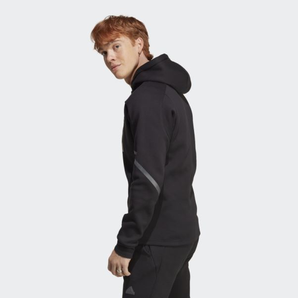 Sweat à Capuche Zippé Adidas Conçu Pour Gameday Noir