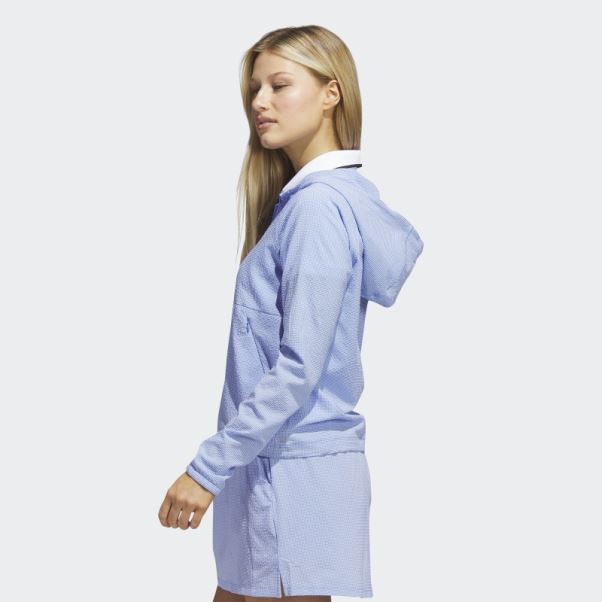 Sweat à Capuche De Golf Seersucker 1/4-zip Adidas Bleu Fashion