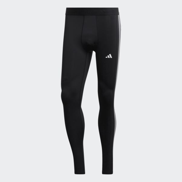 Collant Long D'entrainement Techfit 3 Bandes Noir Adidas