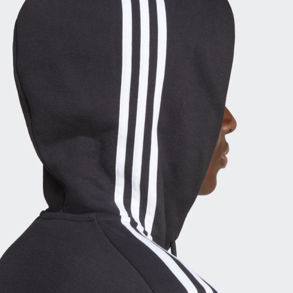 Adidas Essentials French Terry 3-stripes Full-zip Hoodie Blanc Fashion