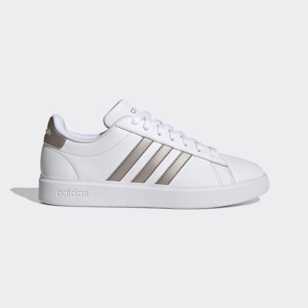 Adidas Grand Court Cloudfoam Lifestyle Court Confort Chaussures Platine Métallique