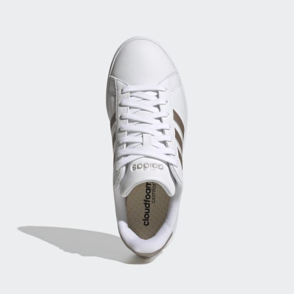 Adidas Grand Court Cloudfoam Lifestyle Court Confort Chaussures Platine Métallique